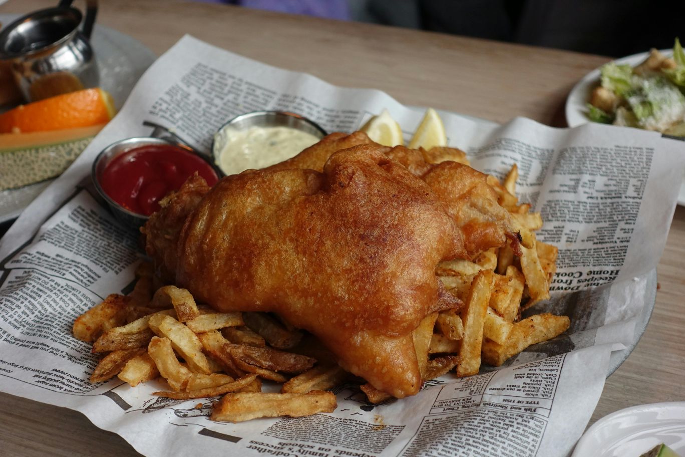 An example of authentic fish and chips.